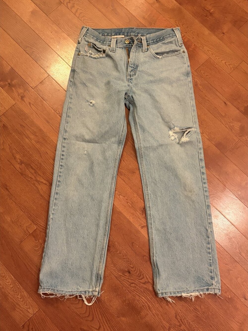 Carhartt B17 Light Wash Distressed Relaxed Fit Jeans - 30 x 30, 2017